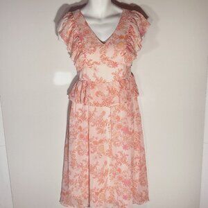 JJ's House NWT SZ XL Pink floral dress peasant Romantic Fairy Coquette Feminine